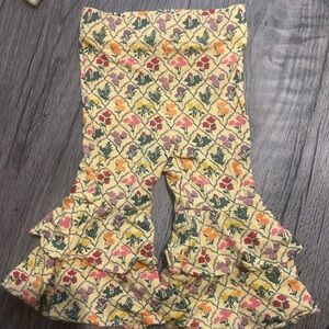 Kate Quinn Yellow Floral Kids Leggings